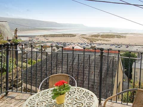 Terrace | Sea View Terrace Studio Apartment, Barmouth