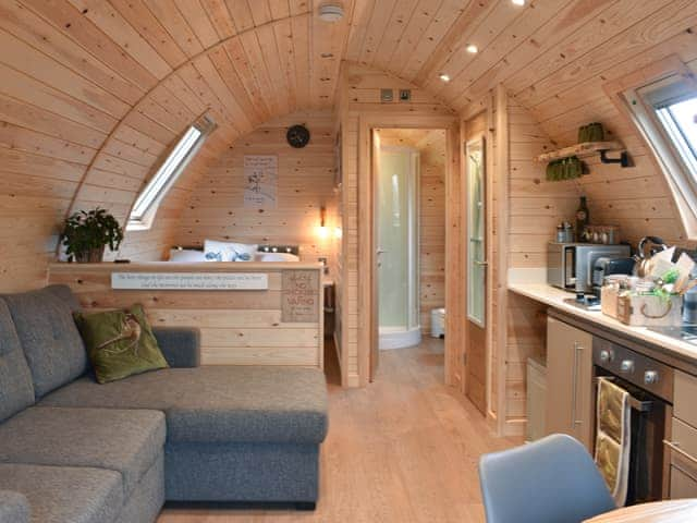 Open plan living space | Hayfield Haven - Hill Croft Farm Pods, Crowhurst