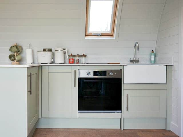 Kitchen area | Stiperstones Lodge - Eastridge Glamping, Habberley