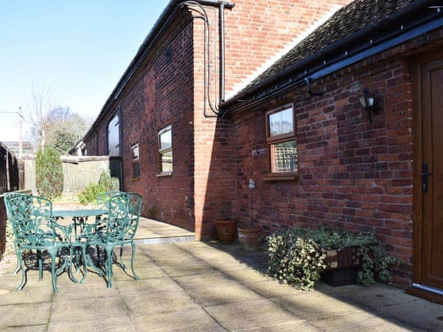 Patio | Brookside Cottage - Bilston Brook Farm, Litchfield, near Stafford