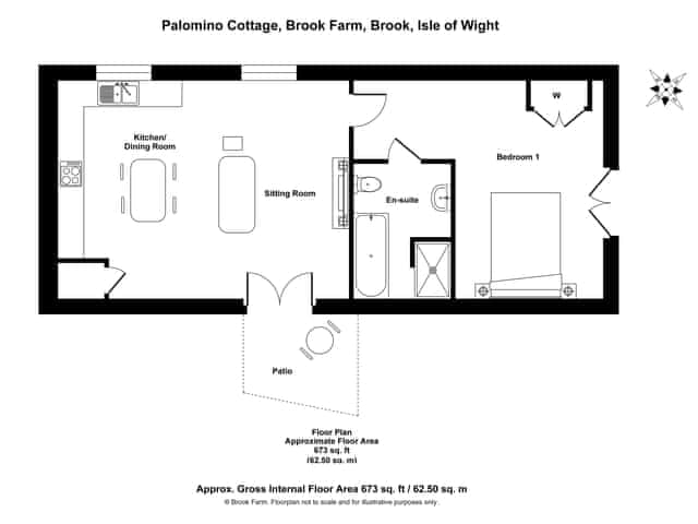 Floor plan | Palomino Cottage - Brook Farmhouse Cottages, Brook, near Brighstone