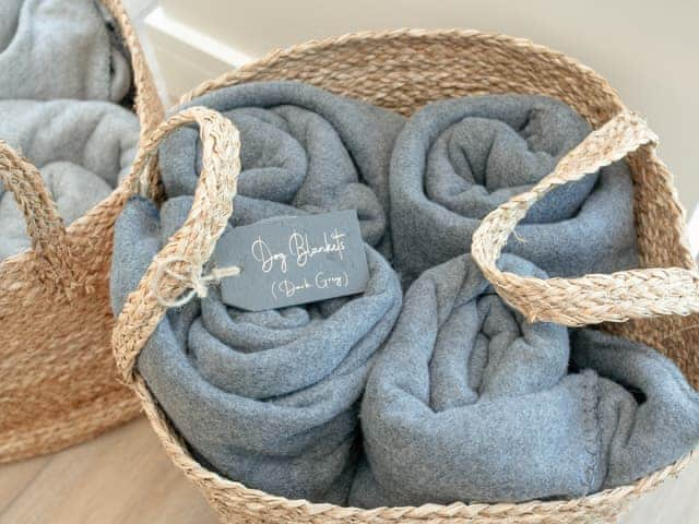 Dog blankets for the seating area with patio door | Rosefern, Tintagel