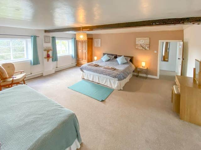 Superking size bedroom with zip-link beds | Middle Farm, East Harling, near Thetford