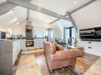 Open plan living space | Skyfall - Wooldown Holiday Cottages, Bude