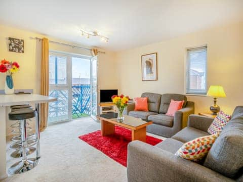 Open plan living space | Marina View Apartment, Swansea Marina