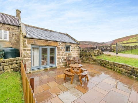 Patio | Little Esklets - Waites House Farm Cottages, Westerdale, near Castleton