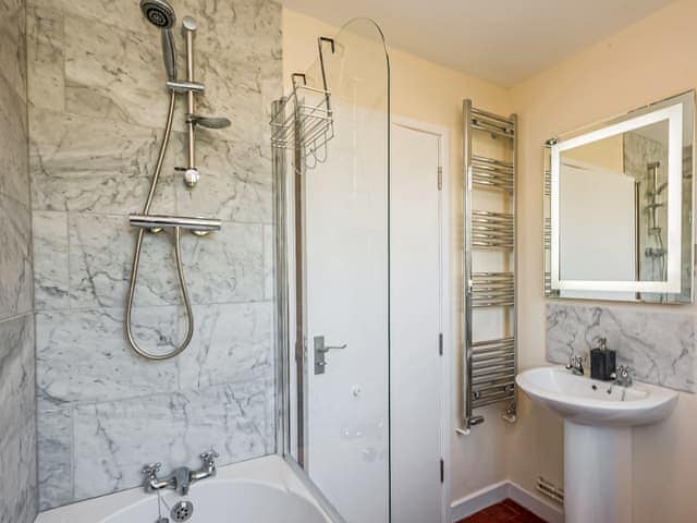 Bathroom with shower over bath | Ground Wing - Gresham Hall Estate, Gresham, near Sheringham