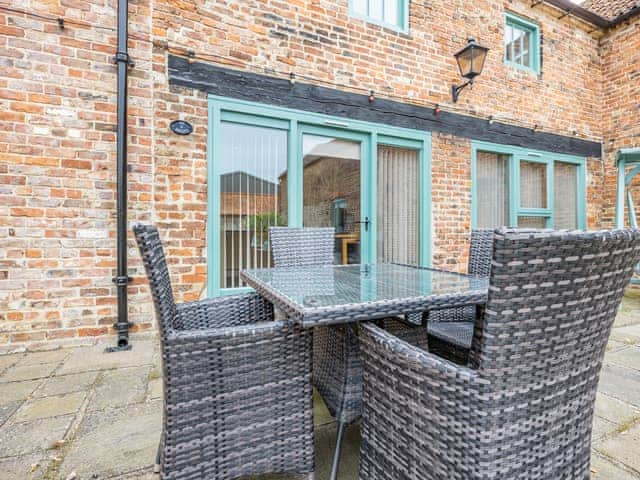 Sitting-out-area | The Hayloft - Holton Lodge Retreats, Holton-Le-Clay, near Cleethorpes