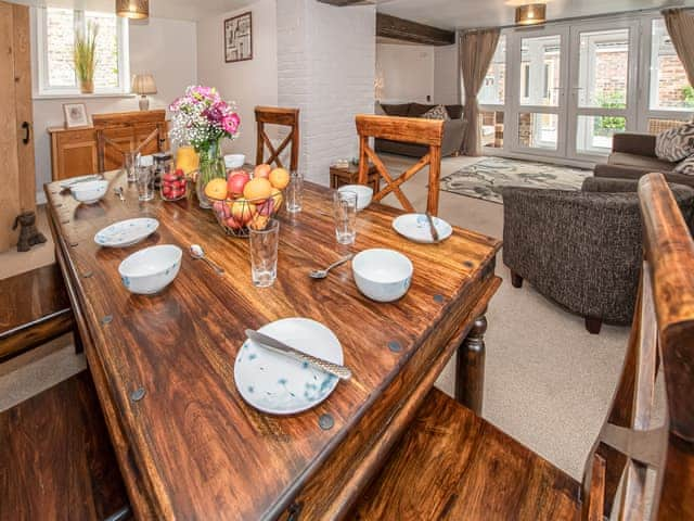 Elegant dining area | The Weaning Shed, Huggate, near York