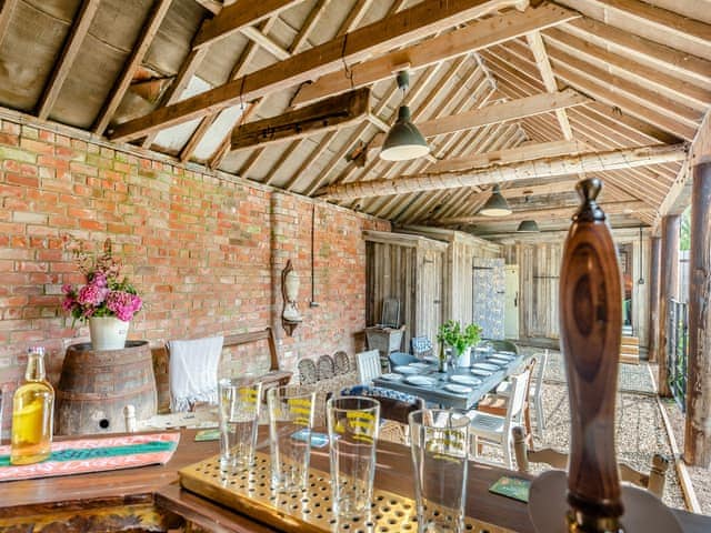 Bar and dining area | Peaceful Travelers Rest - Mossop Farm Cottages, Marshchapel, near Louth