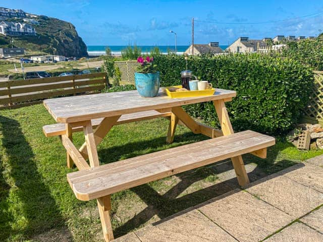 Back garden ocean view | Kippy Cottage, Porthtowan