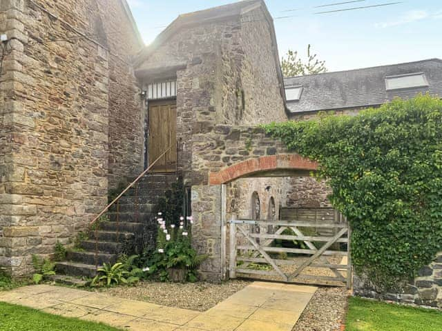 Stone stairs leading to cinema room | Ringslade Barn and Cinema, Highweek, near Newton Abbot