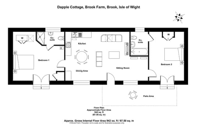 Floor plan | Dapple Cottage - Brook Farmhouse Cottages, Brook, near Brighstone