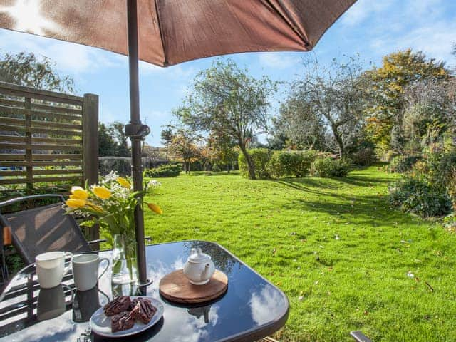 Sitting-out-area | Flaxpool Well Garden Room, Crowcombe, near Taunton