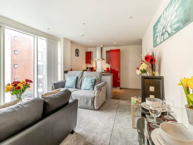 Open plan living space | Apartment 13 - Meridian Tower, Swansea