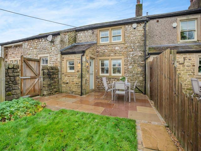 Charming stone built holiday property with seating area and patio | Graydon Cottage - Meresyke Farm, Wigglesworth, near Settle