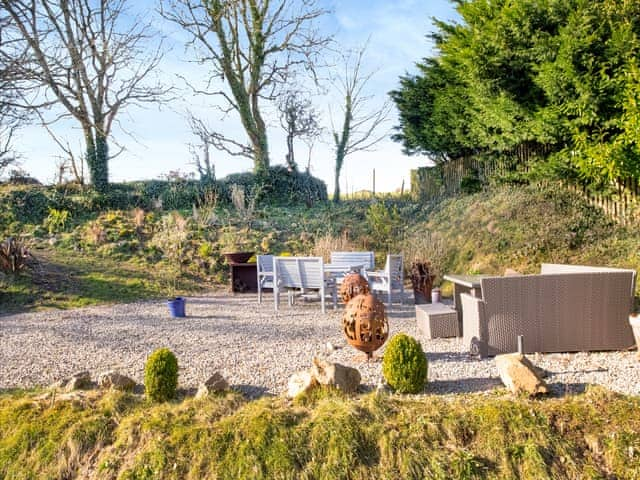 Patio | The Barn - Higher Trewithen Holiday Cottages, Sithians, near Falmouth