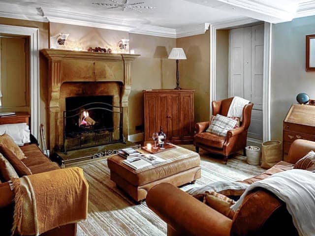 Lounge with original open fireplace | Bradley Hall, Matlock