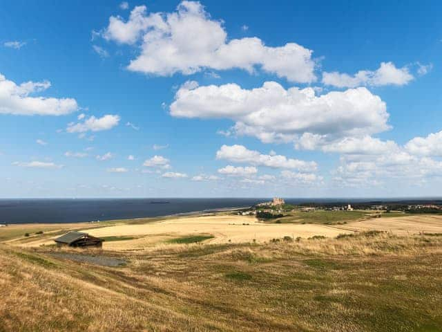 View of Bamburgh castle from Bamburgh golf course | Skal, Beadnell