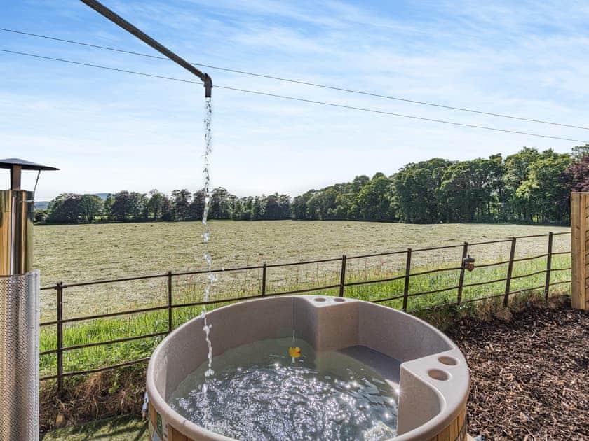 Hot tub | The Nuthatch - The Tranquil Orchard, Brocklehirst, near Dumfries
