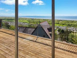 Balcony | Pendine Beach Apartment, Pendine, near Amroth