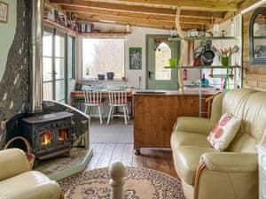 Living area | The Cabin In The Woods - Tanyrallt Holidays Lets, Llanybydder, near Lampeter