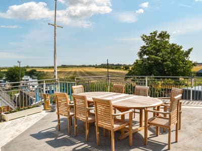 Rear terrace,outdoor eating area | The Boat House, Canterbury
