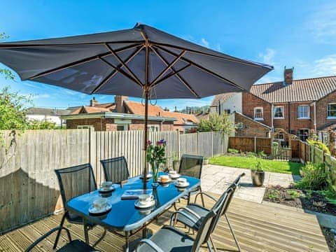 Sitting-out-area | Forsythia House - Low Key Luxury, Overstrand, near Cromer