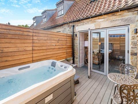 Hot tub | The Drunken Carpenter&rsquo;s Cottage, Sneaton, near Whitby