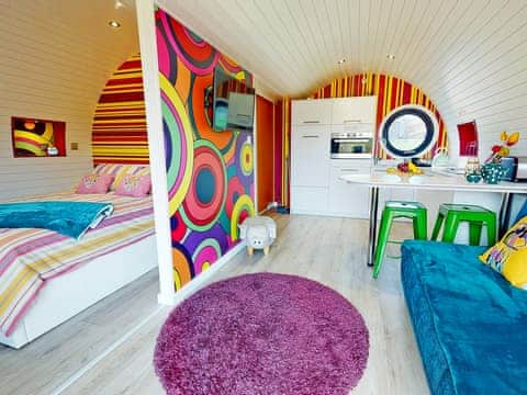 Open plan living space | Let&rsquo;s Glamp Retro Beatles - Let&rsquo;s Glamp Retro, Llandysul