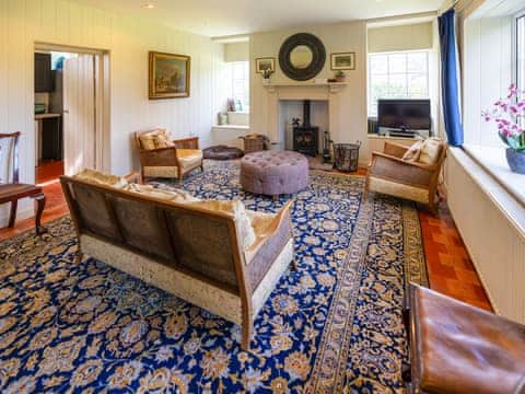 Living room | The Library - Glanusk Estate, Crickhowell