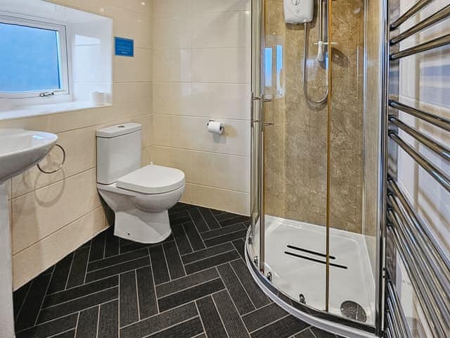 Spacious shower room with heated towel rail | Cart Cottage - Wayside Farm Cottages, Cloughton, near Scarborough