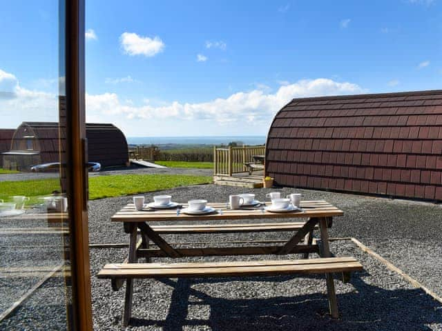 Sitting-out-area | Barn Scar - Moorside Glamping Pods, Corney, near Millom