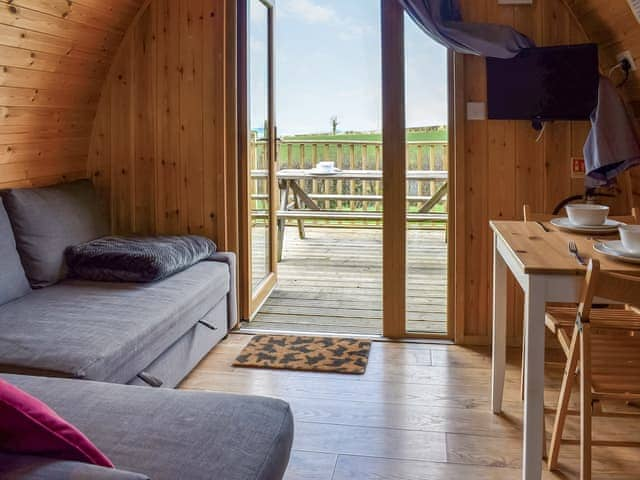 Convenient open-plan living space | Selker View - Moorside Glamping Pods, Corney, near Millom