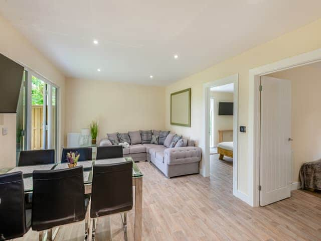 Open plan living space | Chestnut Lodge - Woodland Cottages, Halstead