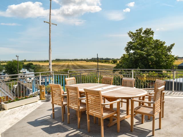 Rear terrace,outdoor eating area | The Boat House, Canterbury