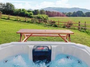 Hot tub | Teifi Cottage - Ffynnongrech Farm Cottages, Talley, near Llandeilo