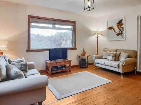 Living room | Clunie Dam Lodge, Loch Tummel