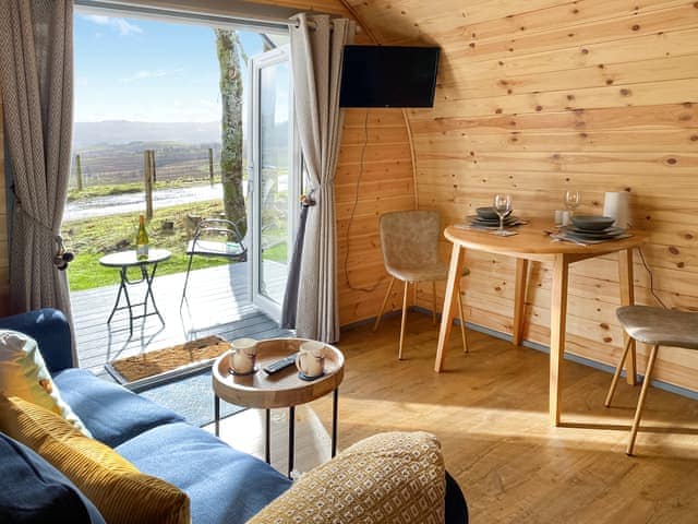 Living area | Heather Pod - Cluaran Pods, Connel, near Oban