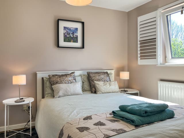 Double bedroom overlooking the garden and fields | Paddock Cottage, Monyash, near Bakewell