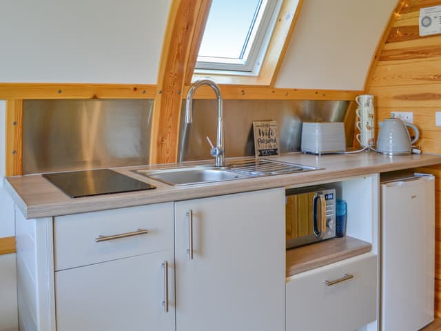 Kitchen area | Mischief - Kelk Beck Glamping, Kelk, near Driffield
