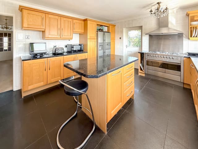 Well equipped large kitchen with American style fridge and ice maker | High Mill House, Freckleton