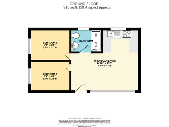Floor plan | The Bee&rsquo;s Knees - Country Cottages Norfolk, Mundesley