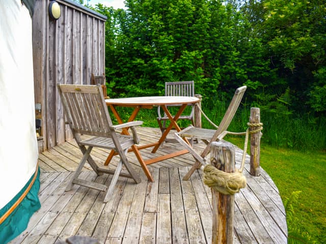 Sitting-out-area | Russet Yurt - Walnut Farm, Beaminster