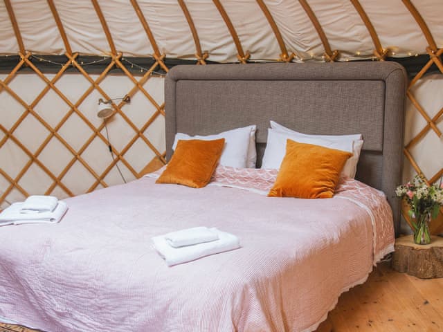 Double bedroom | Skylark Yurt - Walnut Farm, Beaminster