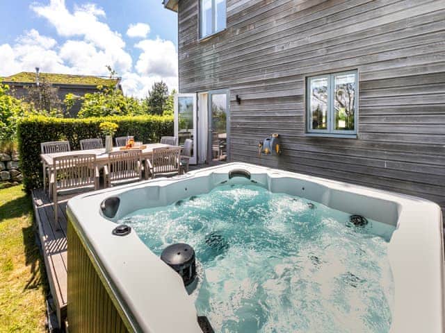 Hot tub | Lodge 67 Una - St Ives Resort, Carbis Bay, near St Ives