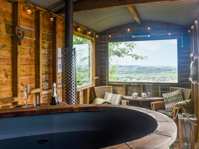 Hot tub | Bracken Hut at Copy House Hideaway, Earby