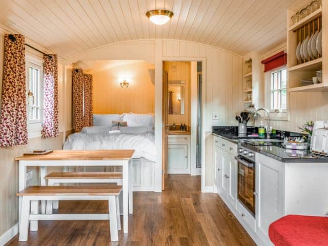 Open plan living space | South Down Lodges - Le Rouge Roulotte - South Downs Lodges, Hassocks