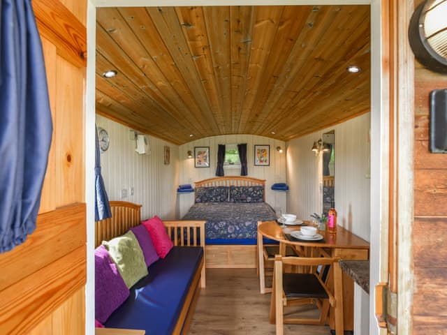 Open plan living space | Bluebell - Shepherd Hut - Castle Farm Holidays Shropshire, Oswestry