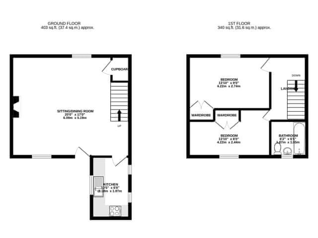 Floor plan | Granary Cottage - Keld Head Farm Holiday Cottages, Pickering